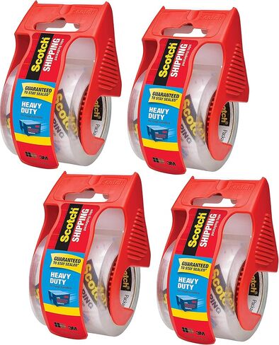 Scotch Brand Heavy Duty Shipping Packaging Tape, 1 Roll with Dispenser, 1.88" x 22.2 Yards, 1.5" Core, Great for Packing, Shipping & Moving, Clear (142) in Kuwait