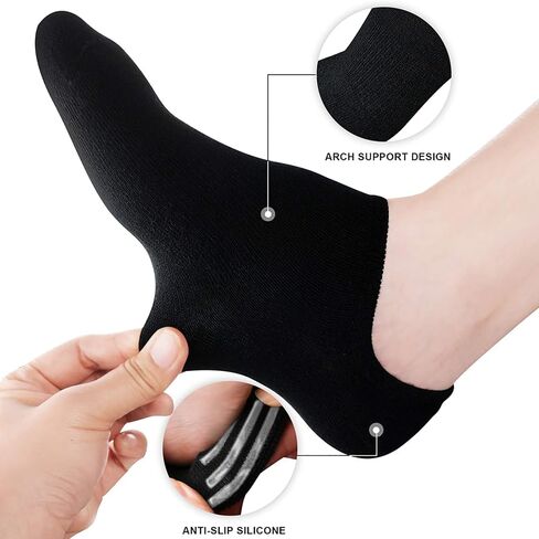 wernies No Show Socks Women Low Cut Ankle Socks Non Slip 4/8 Pairs | Thin Flat Boat Line Short Socks with Silicone Heel Grips, Breathable Combed Cotton, Invisible Socks,Size 5-14 in Saudi Arabia