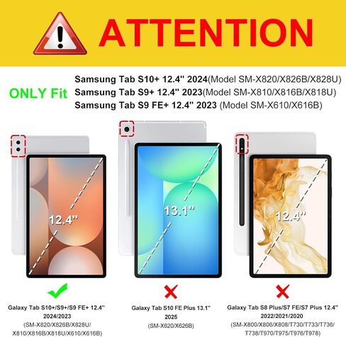 Fintie Hybrid Slim Case for Samsung Galaxy Tab S9 FE+ Plus/Galaxy Tab S9+ Plus 12.4 Inch 2023 with S Pen Holder, Shockproof Cover with Clear Transparent Back Shell, Auto Wake/Sleep, Lilac Purple in Saudi Arabia