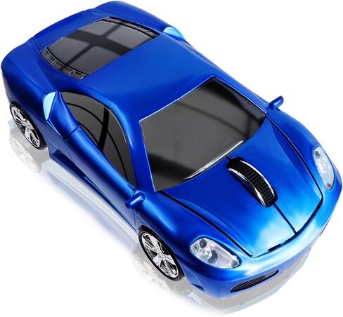 elec Space Wireless Mouse, 2.4GHz Cool Sport Car Shape Wireless Mouse Optical Cordless Mice with USB Receiver for PC Laptop Computer Notebook 1600 DPI-Blue in Saudi Arabia