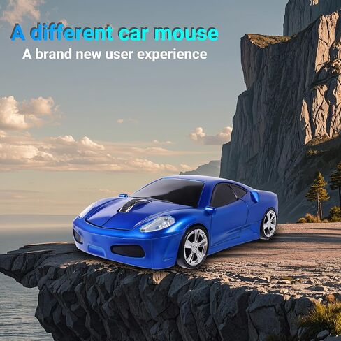 elec Space Wireless Mouse, 2.4GHz Cool Sport Car Shape Wireless Mouse Optical Cordless Mice with USB Receiver for PC Laptop Computer Notebook 1600 DPI-Blue in Saudi Arabia