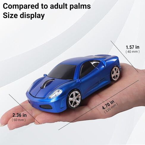 elec Space Wireless Mouse, 2.4GHz Cool Sport Car Shape Wireless Mouse Optical Cordless Mice with USB Receiver for PC Laptop Computer Notebook 1600 DPI-Blue in Saudi Arabia