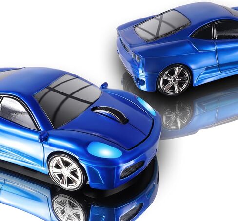 elec Space Wireless Mouse, 2.4GHz Cool Sport Car Shape Wireless Mouse Optical Cordless Mice with USB Receiver for PC Laptop Computer Notebook 1600 DPI-Blue in Saudi Arabia