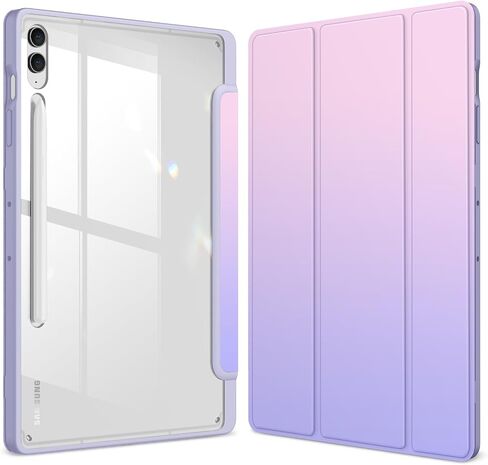Fintie Hybrid Slim Case for Samsung Galaxy Tab S9 FE+ Plus/Galaxy Tab S9+ Plus 12.4 Inch 2023 with S Pen Holder, Shockproof Cover with Clear Transparent Back Shell, Auto Wake/Sleep, Lilac Purple in Saudi Arabia