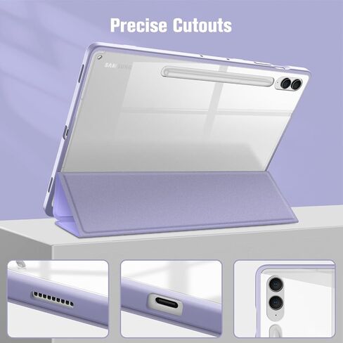 Fintie Hybrid Slim Case for Samsung Galaxy Tab S9 FE+ Plus/Galaxy Tab S9+ Plus 12.4 Inch 2023 with S Pen Holder, Shockproof Cover with Clear Transparent Back Shell, Auto Wake/Sleep, Lilac Purple in Saudi Arabia