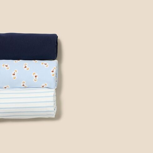 Amazon Essentials Unisex Kids' Swaddle Blankets, Pack of 3, Grey/White, Neutral/Stars/Stripe, One Size in Saudi Arabia