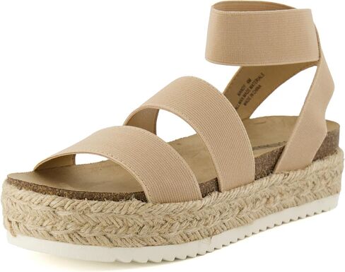 CUSHIONAIRE Mandy Strappy Espadrille Platform Sandals for Women with Low Wedge Heel in Saudi Arabia