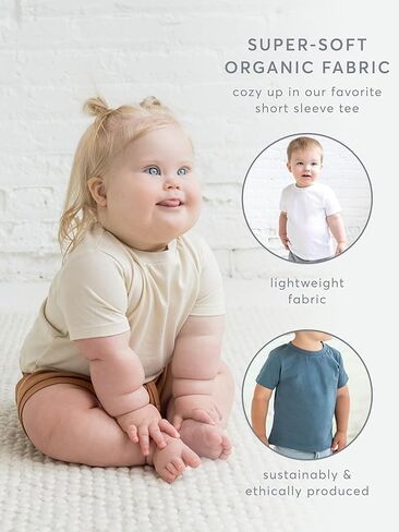 Colored Organics - Organic Cotton Toddler Short Sleeve Shirts - Baby Toddler and Kids Tops - Girls and Boys Tees in Saudi Arabia