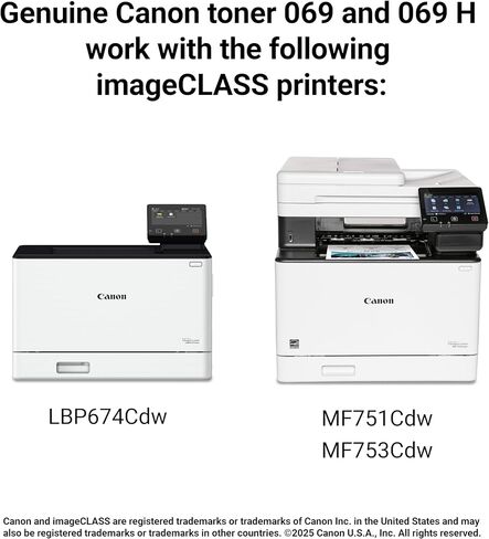كانون خرطوشة حبر اسود 069، سعة عالية، متوافقة مع طابعات MF753Cdw وMF751Cdw وLBP674Cdw in Kuwait