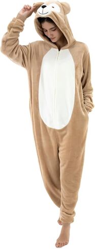 COSUSKET Snug Fit Unisex Adult Onesie Pajamas, Flannel Cosplay Animal One Piece Halloween Costume Sleepwear Homewear in Kuwait