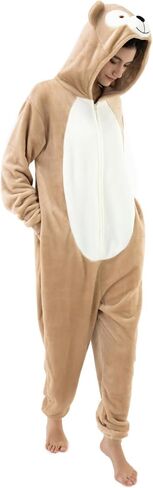 COSUSKET Snug Fit Unisex Adult Onesie Pajamas, Flannel Cosplay Animal One Piece Halloween Costume Sleepwear Homewear in Kuwait