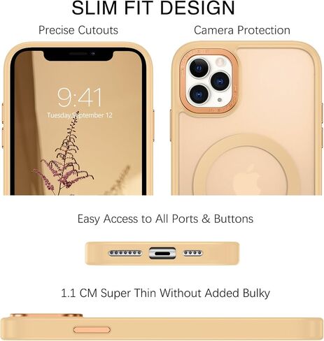 حافظة BENTOBEN لهاتف iPhone 11 Pro Max المغناطيسي، حافظة هاتف iPhone 11 Pro Max [متوافقة مع MagSafe] حافظة واقية شفافة غير لامعة مقاومة للصدمات للنساء والرجال والبنات لهاتف iPhone 11 Pro Max 6.5 بوصة، أسود in Saudi Arabia