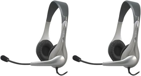 سماعة رأس وميكروفون ستيريو فضي من Cyber ​​Acoustics AC-202B in Kuwait