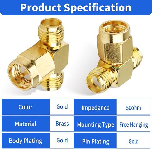 SUPERBAT SMA Adapter 90 Degree,5pcs SMA Male to Female Right Angle Coax Adapter for Radio RTL-SDR FPV Antenna Transmitter LTE Router etc. in Saudi Arabia