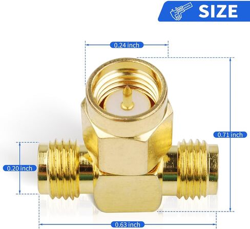 SUPERBAT SMA Adapter 90 Degree,5pcs SMA Male to Female Right Angle Coax Adapter for Radio RTL-SDR FPV Antenna Transmitter LTE Router etc. in Saudi Arabia