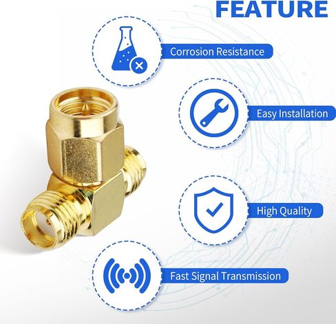 SUPERBAT SMA Adapter 90 Degree,5pcs SMA Male to Female Right Angle Coax Adapter for Radio RTL-SDR FPV Antenna Transmitter LTE Router etc. in Saudi Arabia