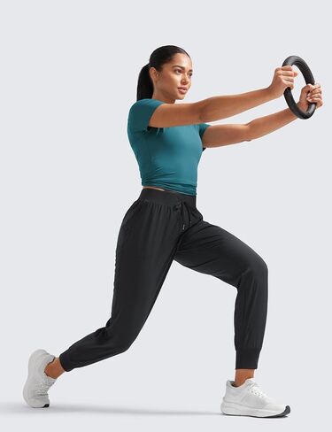بنطال CRZ YOGA النسائي خفيف الوزن للتمرين مقاس 27.5 بوصة - سروال رياضي كاجوال للسفر والجري والمشي لمسافات طويلة مع جيوب in Kuwait