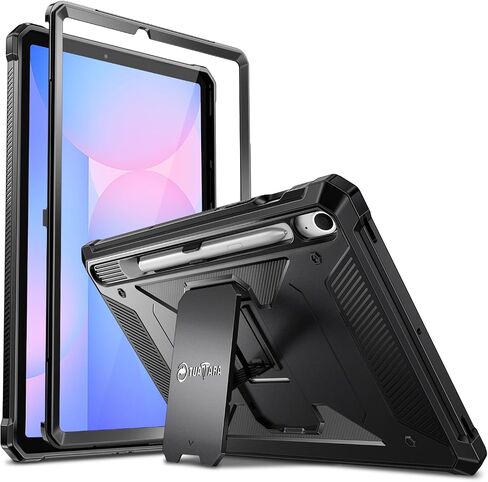 Fintie Shockproof Case for Samsung Galaxy Tab S9 FE 5G 10.9 Inch/Galaxy Tab S9 11 Inch 2023, Tuatara Rugged Unibody Hybrid Full Protective Bumper Kickstand Cover Built-in Screen Protector, Black in Saudi Arabia
