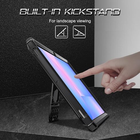 Fintie Shockproof Case for Samsung Galaxy Tab S9 FE 5G 10.9 Inch/Galaxy Tab S9 11 Inch 2023, Tuatara Rugged Unibody Hybrid Full Protective Bumper Kickstand Cover Built-in Screen Protector, Black in Saudi Arabia