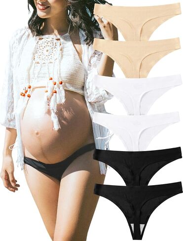 KUKU PANDA No Show Thongs for Women Ladies Comfortable Maternity Panties Seamless Underwear Set Athletic Workout Variety Pack in Saudi Arabia