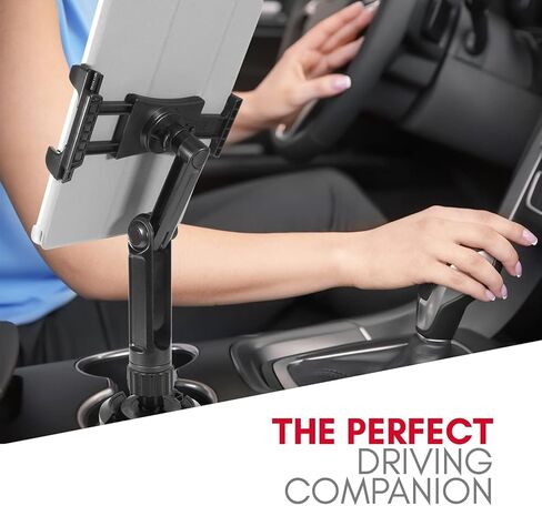 حامل الأكواب من ماكالي - حامل أكواب آيباد عالي التحمل في السيارة أو حامل الكمبيوتر اللوحي للسيارة والشاحنات والمركبات - يناسب الأجهزة بعرض 3.5 بوصة - 8 بوصة مع حافظة - حامل آيباد قابل للتعديل للسيارة in Kuwait