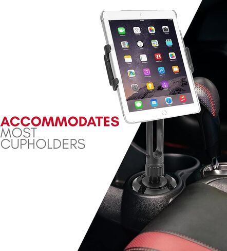 حامل الأكواب من ماكالي - حامل أكواب آيباد عالي التحمل في السيارة أو حامل الكمبيوتر اللوحي للسيارة والشاحنات والمركبات - يناسب الأجهزة بعرض 3.5 بوصة - 8 بوصة مع حافظة - حامل آيباد قابل للتعديل للسيارة in Kuwait