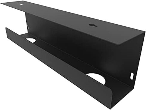 Jingchengmei Under Desk 17-Inch Cable Management Tray, Power Strip Holder, Metal Cord Organizer, Wire Management for Office and Home, Black (UDCMT17In, Black) in Saudi Arabia