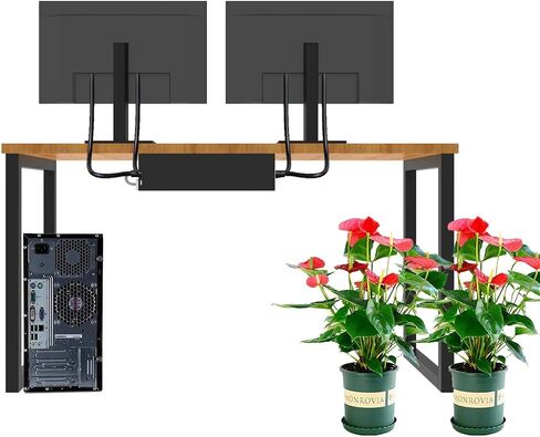 Jingchengmei Under Desk 17-Inch Cable Management Tray, Power Strip Holder, Metal Cord Organizer, Wire Management for Office and Home, Black (UDCMT17In, Black) in Saudi Arabia
