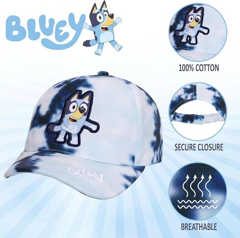 Bluey Toddler Baseball Cap – Cute Hat for Kids – Adjustable Toddler Ball Cap – Funny Cap for Kids with Flat Ears – Fun Cartoon Kids Baseball Cap – Breathable Cotton Hat Multicolor in Saudi Arabia