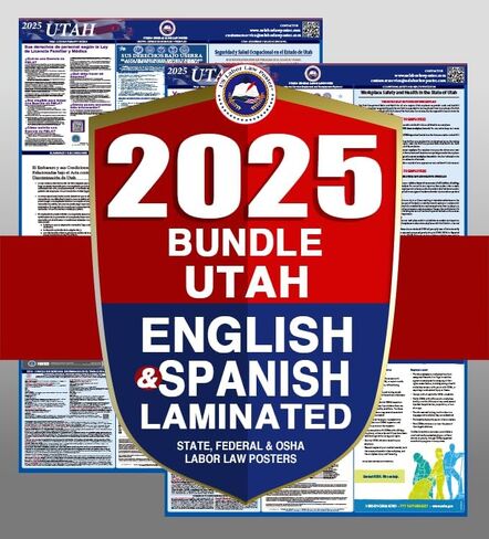 2023 Utah UT All in One Workplace Compliance & Labor Law Poster (Federal State & OSHA) English Laminated in Kuwait