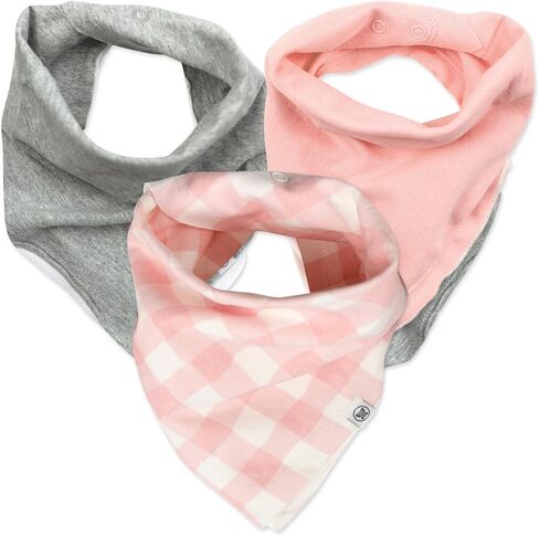 HonestBaby Girls' Organic Cotton Bandana Drool Bib Multipack, 3-Pack Love dot, One Size in Saudi Arabia