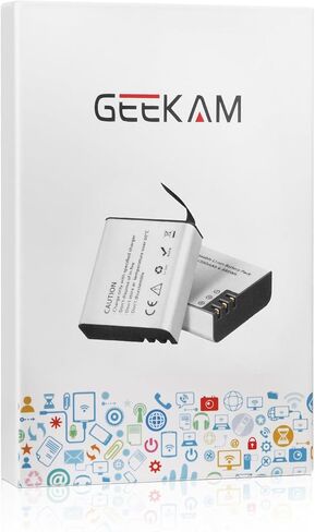 بطارية كاميرا الحركة GEEKAM، بطارية قابلة لإعادة الشحن 2 × 1350 مللي أمبير للكاميرا الرياضية، متوافقة مع AKASO EK7000، CAMPARK، Crosstour، APEMAN والمزيد in Saudi Arabia