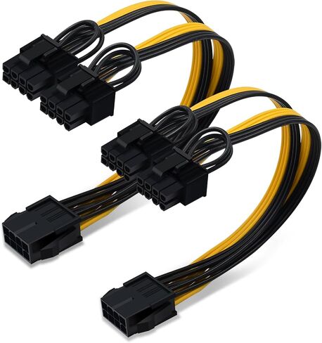 (4 عبوات) COMeap (وحدة المعالجة المركزية إلى وحدة معالجة الرسومات) CPU 8 Pin Female إلى Dual PCIe 2X 8 Pin (6+2) كابل مقسم ذكر لبطاقة الرسومات BTC Miner 9 بوصة (23 سم) in Kuwait