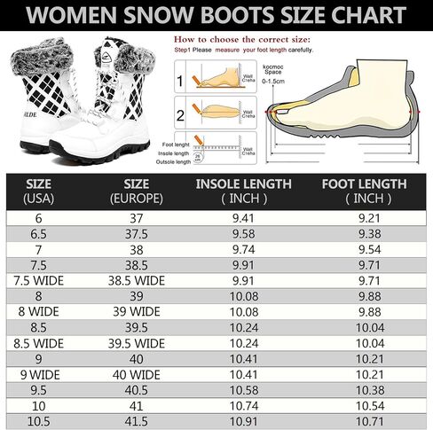 EARLDE Women’s Snow Boot With Waterproof Lace Up Mid-Calf Outdoor Winter Deep Tread Rubber Sole in Saudi Arabia