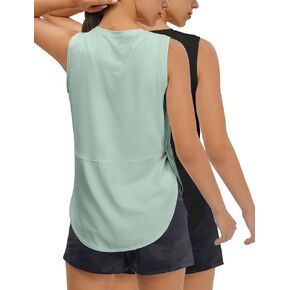 Ice Silk Workout Tank Tops for Women Cool-Dry Sleeveless Loose Fit Yoga Shirts Long Athletic Tops for Women in Saudi Arabia