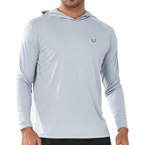 NORTHYARD Men's UPF 50+ Sun Protection Shirts Hoodie UV Rash Guard Long Sleeve Shirt for Lightweight Hiking Swim Fishing LIGHTGREY M in Saudi Arabia