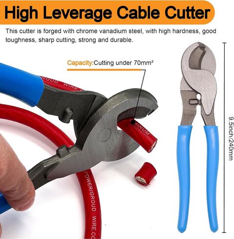 4 Gauge Wire (25ft Each- Black/Red) Copper Clad Aluminum CCA,10pcs Lugs Terminal Connectors with 3:1 Heat Shrink Tube for Power/Auto,Amplifier,Ground Cable in Saudi Arabia