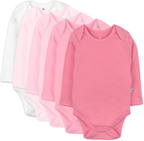 HonestBaby Baby Organic Cotton Long Sleeve Bodysuits Multi Pack, 5-Pack Painterly Floral Blue, Newborn in Saudi Arabia