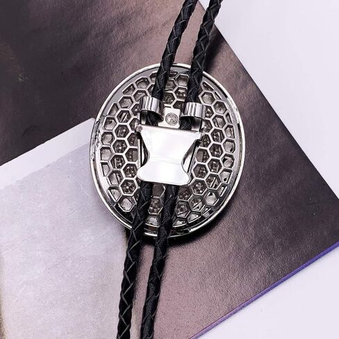 SELOVO Western Big Blue Rhinestone Statement Native American Bolo Tie for Men Genuine Leather in Saudi Arabia