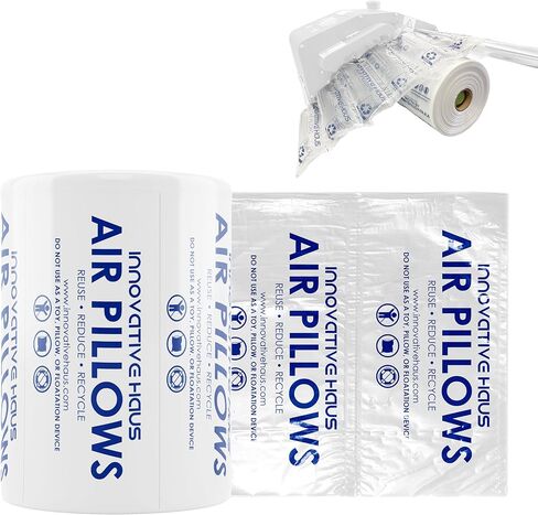 انوفيتيف هاوس لفة وسادة هوائية 4 × 8 انش لملء الفراغ في العبوة. توسيد للشحن والتغليف. لوازم تعبئة رائعة بديلة للفول السوداني والفوم والورق. (590 قدم) in Kuwait