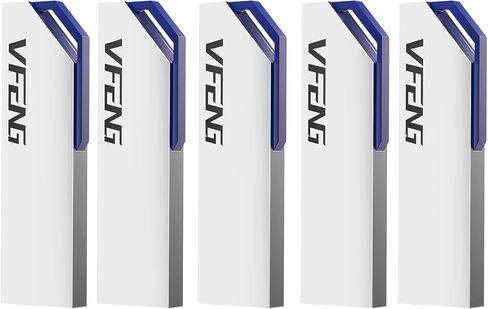 محركات أقراص فلاش USB سعة 64 جيجابايت، 5 حزم، محركات أقراص VFENG USB الإبهام USB 2.0، عصا ذاكرة القفز، محرك أقراص USB مع سلسلة مفاتيح، محرك أقراص فلاش USB للتخزين للكمبيوتر المحمول، فضي in Kuwait