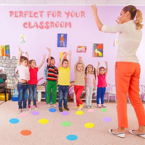 100 قطعة من أقلام تحديد سجاد الأسماك الزهرية من Perkoop، 6 ألوان، علامات تحديد موضعية بخطاف وحلقة، علامات سجاد لاصقة للفصول الدراسية ورياض الأطفال ومرحلة ما قبل المدرسة، يجب أن تمتلك نقاط أرضية ومستلزمات المعلم (زهرة) in Saudi Arabia