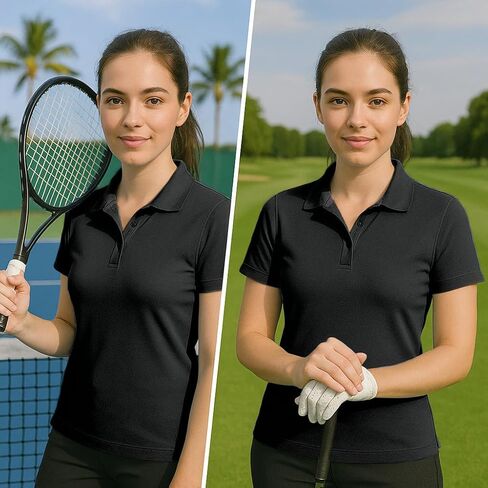 Women's Dry-Fit Golf Polo Shirts 3-Button Golf Polo's in 20 Colors XS-3XL Shirt in Kuwait