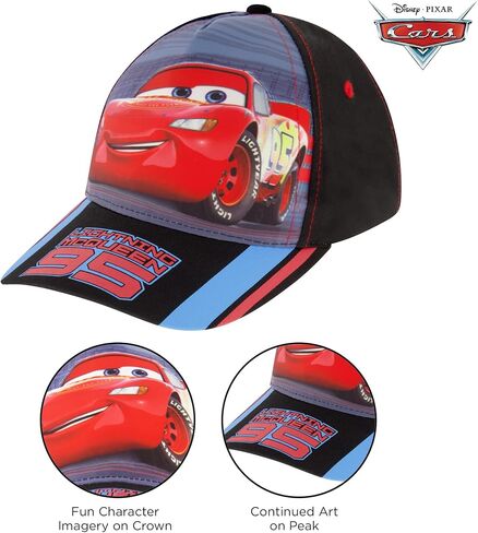 Disney Boys Baseball Cap, Lightning McQueen Adjustable Toddler Hat, Ages 2-4 Or Boy Hats For Kids Ages 4-7 in Kuwait