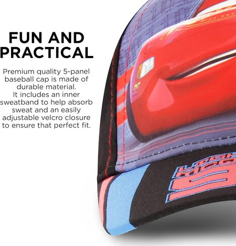 Disney Boys Baseball Cap, Lightning McQueen Adjustable Toddler Hat, Ages 2-4 Or Boy Hats For Kids Ages 4-7 in Kuwait