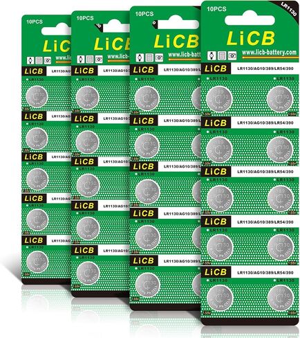 بطارية LiCB 40 حزمة LR1130 AG10 بطارية 1.5 فولت ذات زر قلوي للساعة in Kuwait