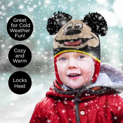 Disney boys Mickey Mouse Toddler Winter and Mitten Set Beanie Hat, Mickey Mouse, 2-4T US in Saudi Arabia