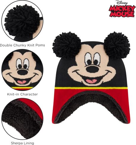Disney boys Mickey Mouse Toddler Winter and Mitten Set Beanie Hat, Mickey Mouse, 2-4T US in Saudi Arabia