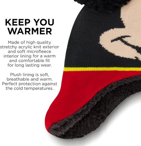 Disney boys Mickey Mouse Toddler Winter and Mitten Set Beanie Hat, Mickey Mouse, 2-4T US in Saudi Arabia