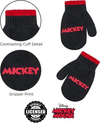 Disney boys Mickey Mouse Toddler Winter and Mitten Set Beanie Hat, Mickey Mouse, 2-4T US in Saudi Arabia